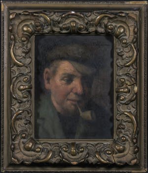 Jan Theuns - Olieverf op paneel, Man met pijp - Ingelijst kopen? Bied vanaf 100!