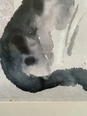 Dehong Chen - Zittende Kat, waterverf, offset, gesigneerd in de druk kopen? Bied vanaf 40!