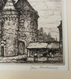 Jan Poortenaar - Ets: kasteel - 1945 kopen? Bied vanaf 49!