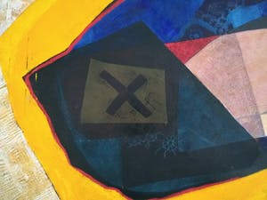 Gonda de Bles - Landschap in fragmenten verf en papier kopen? Bied vanaf 70!