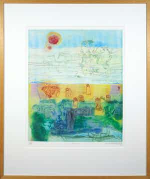 Soichi Hasegawa - Ets en aquatint, Moisson - Ingelijst verkocht voor € 50!