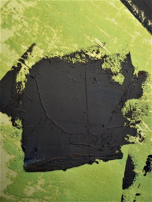 Jan Sierhuis - Bijzonder! jaren 70 abstracte compositie in plakaatverf - met kopie kopen? Bied vanaf 10!