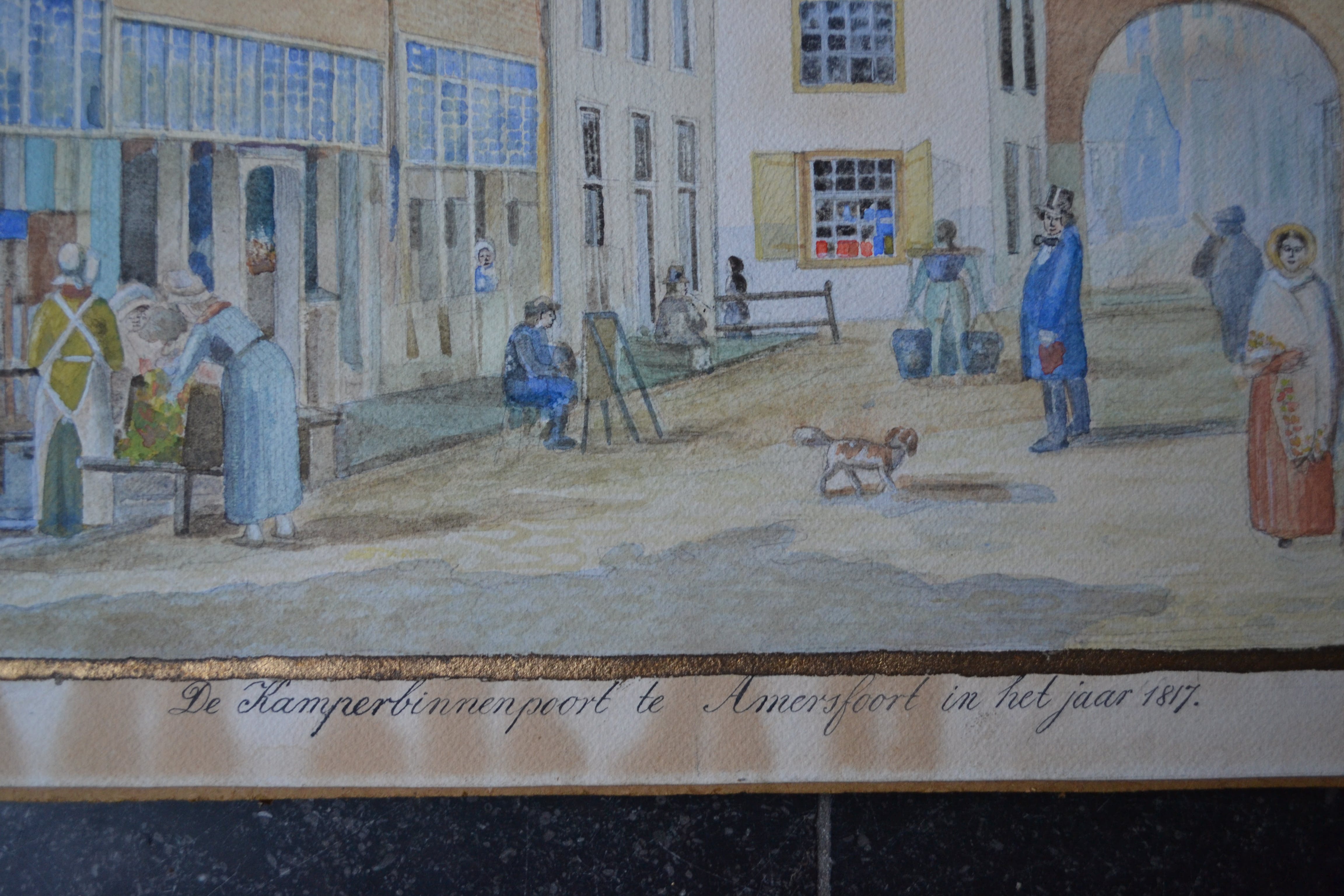 Niet of onleesbaar gesigneerd - Kamperbinnenpoort Amersfoort anno 1817- Aquarel - ? van Beurden kopen? Bied vanaf 1!
