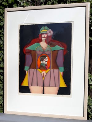 Richard Lindner - In blijde verwachting, litho (netjes ingelijst) kopen? Bied vanaf 300!