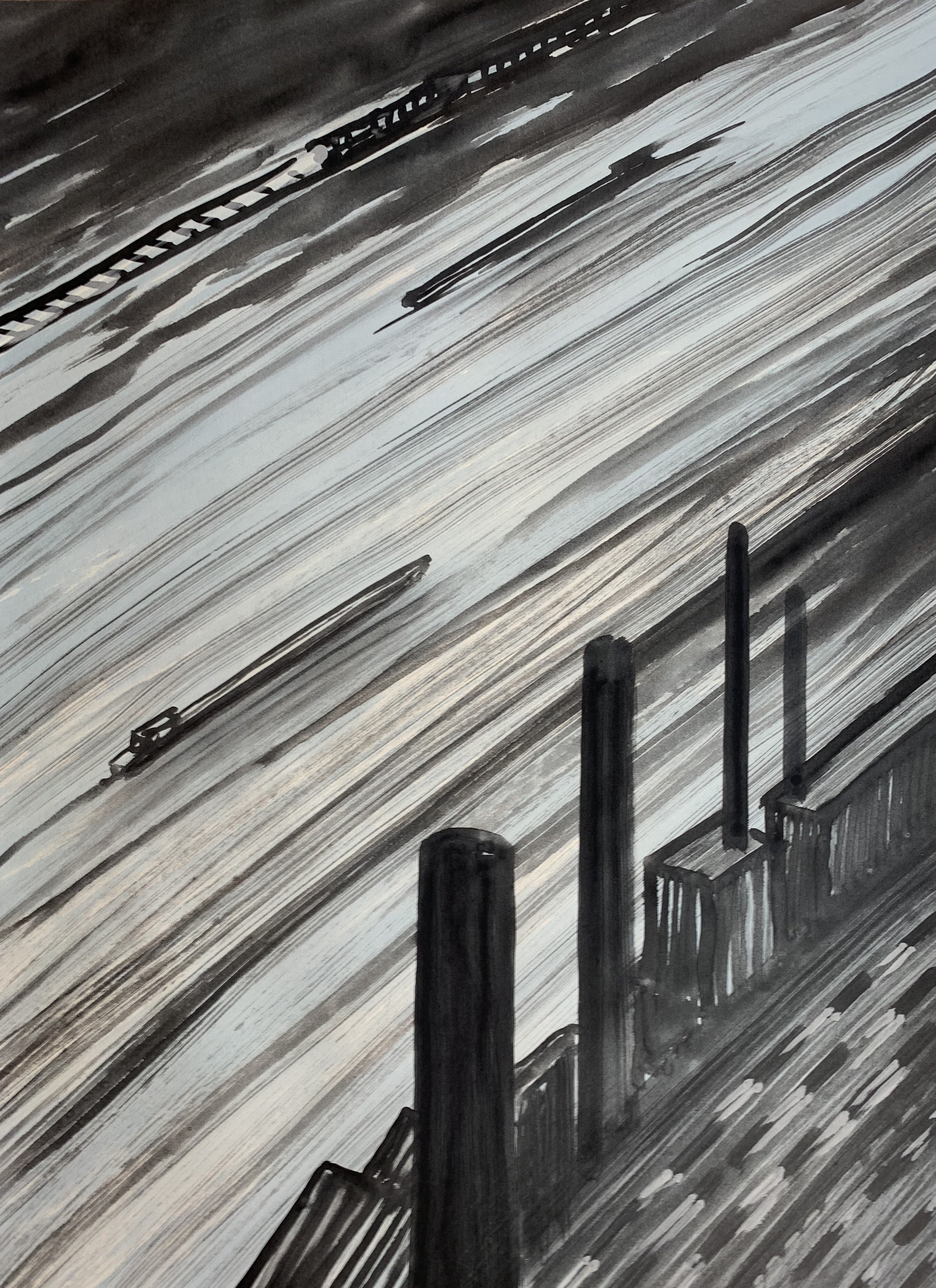 Jeroen Henneman - zeefdruk - 'De Rijn' - 1995 verkocht voor € 149!