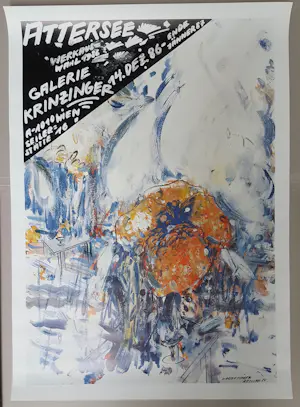 Christian Ludwig Attersee - Original Ausstellungsplakat Werkauswahl Galerie Krinzinger Wien 1986 kaufen? Bieten Sie von 40!