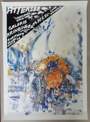 Christian Ludwig Attersee - Original Ausstellungsplakat Werkauswahl Galerie Krinzinger Wien 1986 kaufen? Bieten Sie von 40!