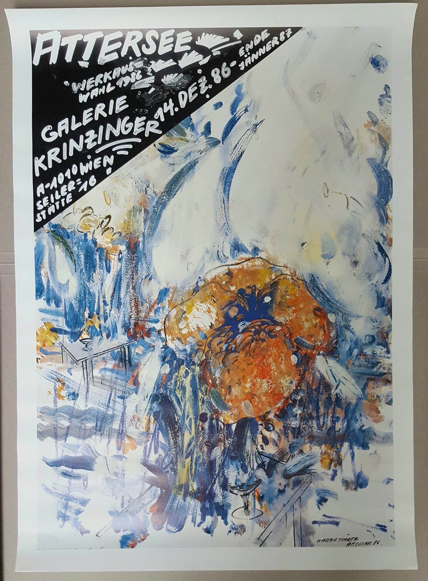 Christian Ludwig Attersee - Original Ausstellungsplakat Werkauswahl Galerie Krinzinger Wien 1986 kopen? Bied vanaf 40!
