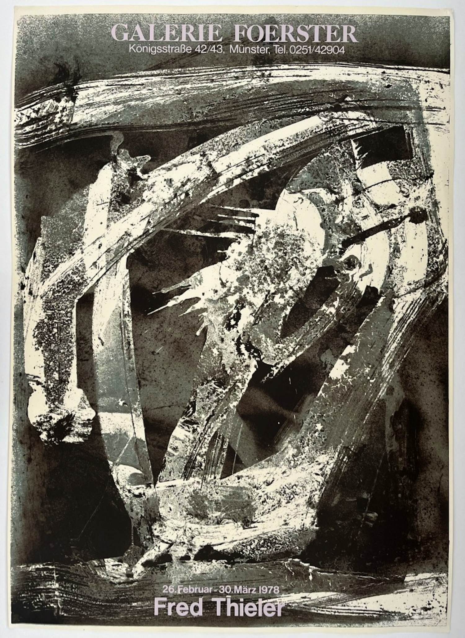 Fred Thieler - Andruck Exemplar Original Litho für Ausstellung 1978 - sehr rar Informel Unikat? verkocht voor € 220!