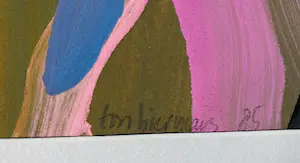 Ton Biermans - Uniek werk (acryl) op papier, Abstracte compositie kopen? Bied vanaf 35!