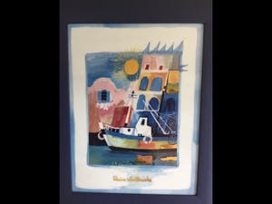 Rosina Wachtmeister - Grote ingelijste tegel “ Ritorno a Porto “. Limited Edition kopen? Bied vanaf 85!