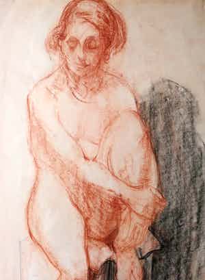 Ko Cossaar - Naakt. Zittende vrouw. verkocht voor € 69!