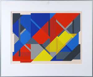 Henk van Trigt - Zeefdruk, Zonder titel - Ingelijst verkocht voor € 1!