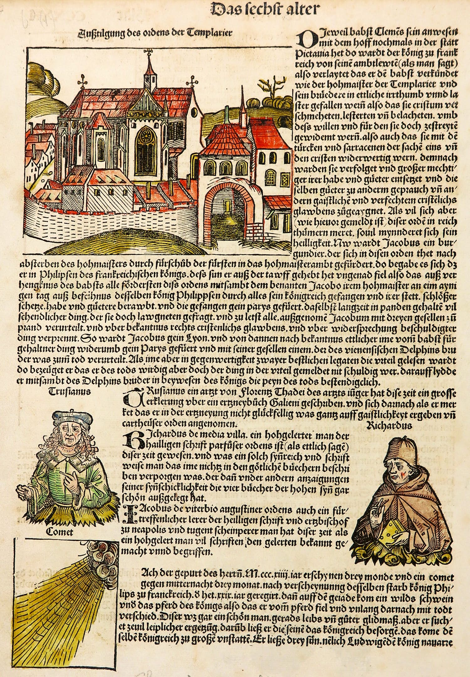 Michael Wolgemut - en Wilhem Pleydenwurff - Wiegedruk en houtsnede Terra Etas Mundiu Foliu CCXXII verkocht voor € 100!