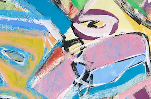 Henk Klinkhamer - Gouache op papier, Compositie met figuren - Ingelijst (Groot) kopen? Bied vanaf 1!