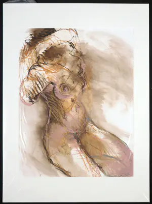 Franscz Witte - Krijttekening, Naakt in bruintinten kopen? Bied vanaf 1!