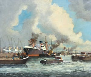 Adri Verveen - C4674-5 - Havengezicht kopen? Bied vanaf 175!