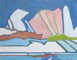 Paul Overhaus - Olieverf op board, Achter de wolken - Ingelijst kopen? Bied vanaf 50!
