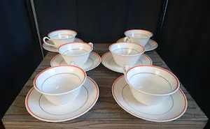 Firma Regout & Co - Zes Art-Deco kop/schotels Petrus Regout & Co Maastricht kopen? Bied vanaf 1!