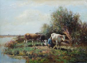 Piet Bouter - olieverf op doek - veegezicht kopen? Bied vanaf 550!