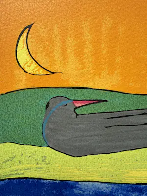 Susan Schildkamp - handgesigneerde zeefdruk | 'Vogel' | 1996 kopen? Bied vanaf 50!