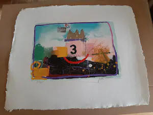 Theo Koster - Zeefdruk, collage 3 kopen? Bied vanaf 35!