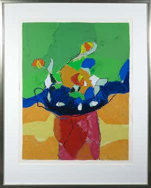 Henk van Vessem - Zeefdruk, Compositie XIII - Ingelijst (Groot) verkocht voor € 35!