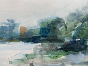 Hans Hellingwerf - aquarel | 'Huis aan de rivier' | 1978 (Uniek werk) kopen? Bied vanaf 60!