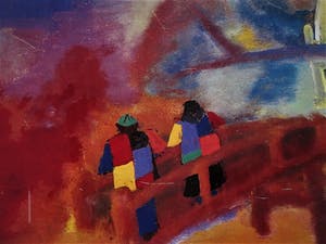 Niet of onleesbaar gesigneerd - Grote & Kleurige zeefdruk "Lost sixties" fraai ingelijst kopen? Bied vanaf 1!