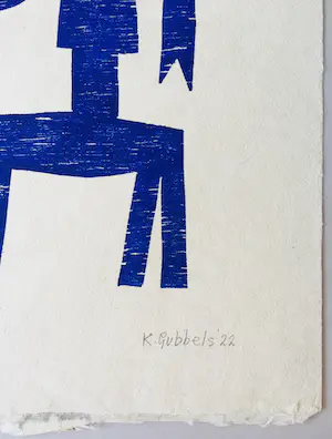 Klaas Gubbels - houtdruk 'Zijwaarts ’ - 2022 kopen? Bied vanaf 385!