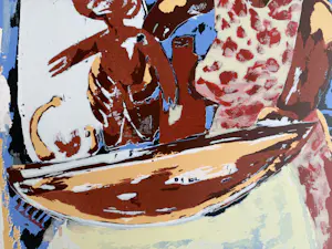 John Lie a Fo - handgesigneerde kleurenzeefdruk | 'Kabra Kapa' | 1988 kopen? Bied vanaf 60!