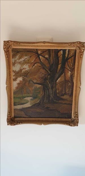 Jord van Calker - Landschap met watertje met bomen kopen? Bied vanaf 50!