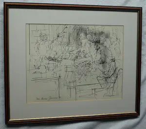 Piet Klaasse - Ingelijste litho (of tekening?) , Mea Sjearim Jerusalem - 1966 kopen? Bied vanaf 50!