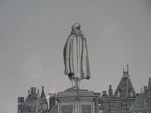 Sees Vlag - Zeefdruk, Plein met beeld van Johan de Witt kopen? Bied vanaf 80!