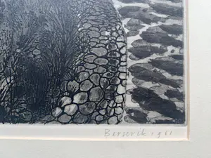 Herman Berserik - handgesigneerde ets | 'Op de pier' | 1961 kopen? Bied vanaf 80!