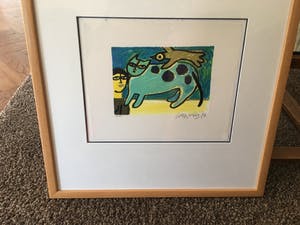 Corneille - kleurenlitho zonder titel (vrouw, vogel, kat) kopen? Bied vanaf 220!