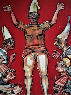 Corrado Simeoni - Venetie 1938 Karakteristiek satirische Aquarel/Pastel - gesigneerd met opdracht kopen? Bied vanaf 20!