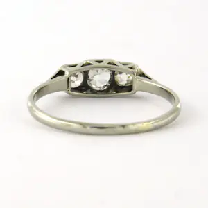 ART NOUVEAU 14k witgouden ring met Bolsjewiek geslepen diamant tot. 0.40ct kopen? Bied vanaf 310!