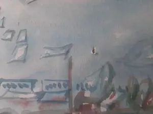 Jacob Kuijper - Aquarel, Langs het IJ harde windt kopen? Bied vanaf 40!