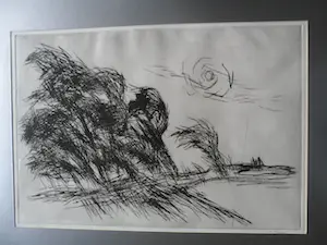 Anton Buytendijk - Ets, Abstract landschap. kopen? Bied vanaf 40!