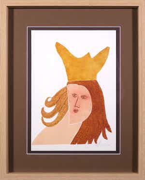 Reinhoud D'Haese - Aquatint uit de portfolio Impromptu met gedicht van Hugo Claus - Ingelijst verkocht voor € 1!