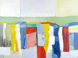 Philip Vencken - Olieverf op doek, Abstract Landschap verkocht voor € 100!