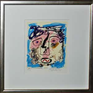 Kees Salentijn - Gezicht, schitterend gelijst!! verkocht voor € 85!