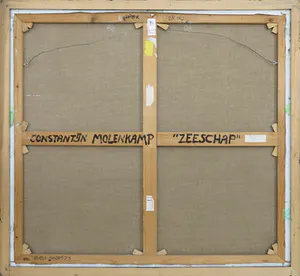 Constantijn Molenkamp - Olieverf op doek, Zeeschap - Ingelijst (Zeer groot) kopen? Bied vanaf 1!