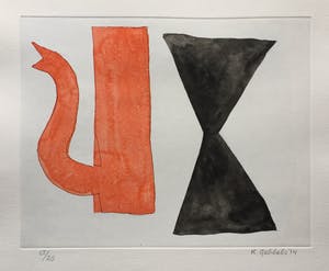 Klaas Gubbels - ets met aquarel ingekleurd ‘Soestdijk’ - 2014 kopen? Bied vanaf 275!