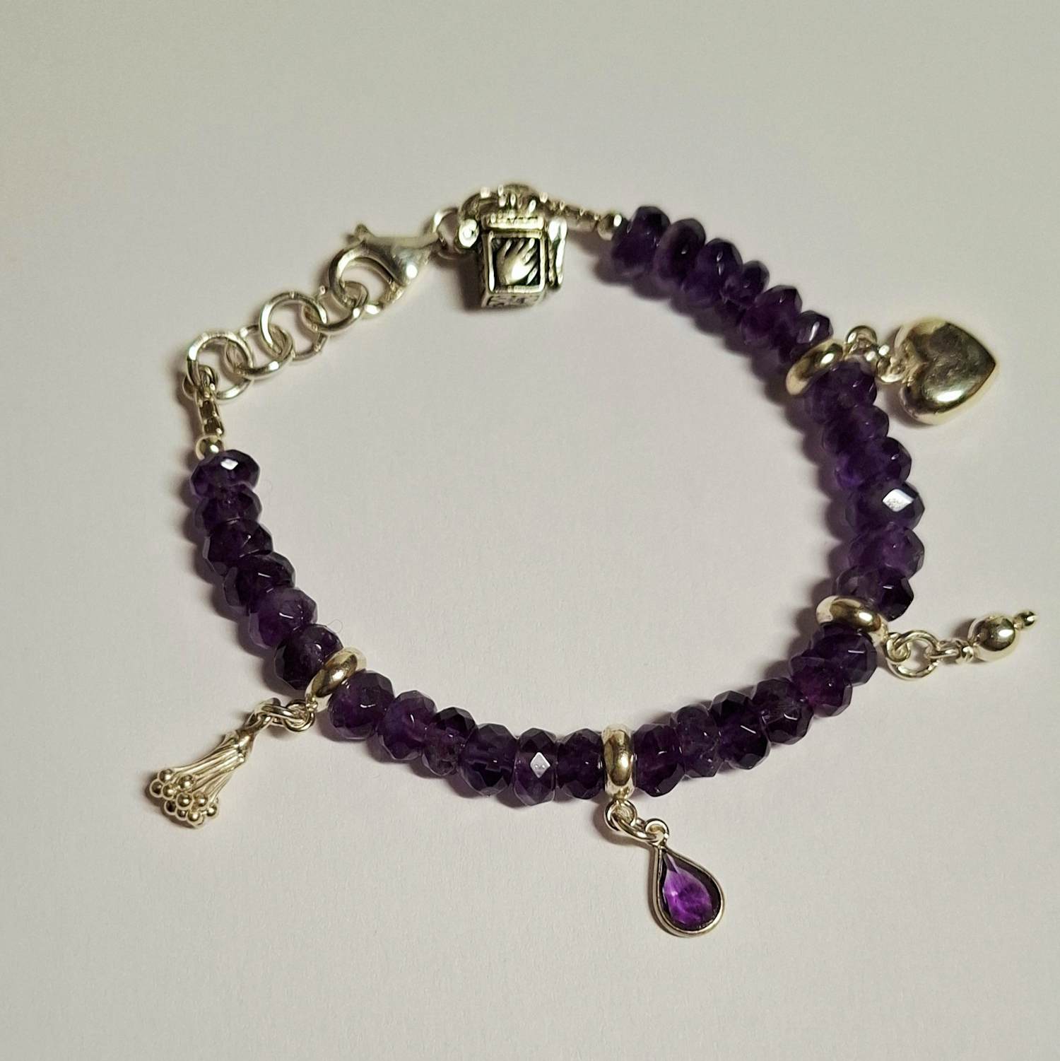 Nieuwe zilveren bedel Armband van natuurlijke facetgeslepen Amethist kopen? Bied vanaf 125!