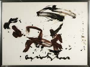 Anton Heyboer - Acrylverf op paper, Zonder titel - Ingelijst (Groot) verkocht voor € 250!