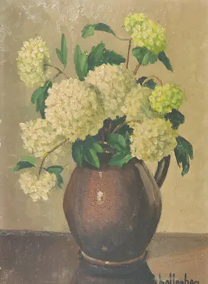 Niet of onleesbaar gesigneerd - Olieverf op paneel, Bloemstilleven - Ingelijst kopen? Bied vanaf 1!