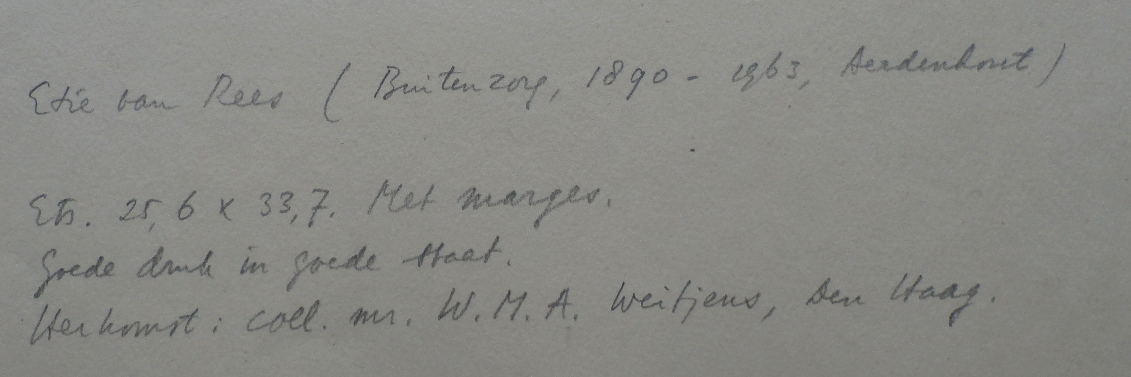 Etie van Rees - Zwart wit ets kopen? Bied vanaf 40!