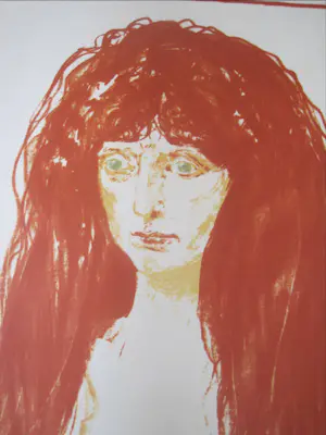 Edvard Munch - Poster Vrouw met rood haar en groene ogen. kopen? Bied vanaf 80!